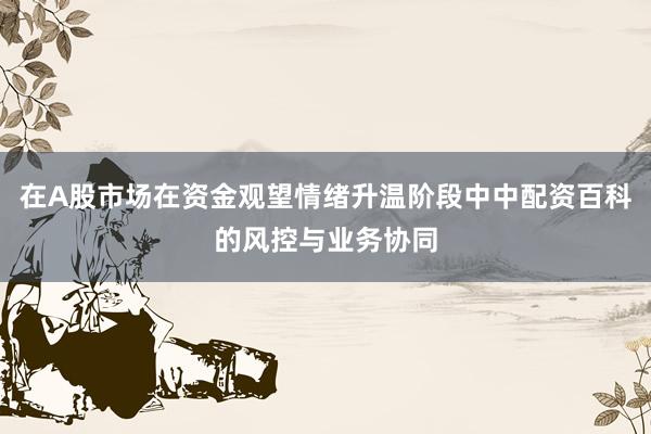 在A股市场在资金观望情绪升温阶段中中配资百科的风控与业务协同