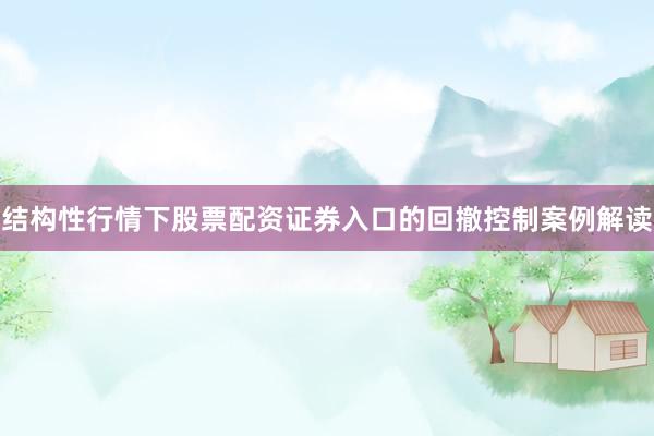 结构性行情下股票配资证券入口的回撤控制案例解读