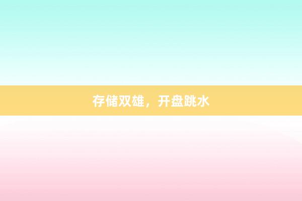 存储双雄，开盘跳水