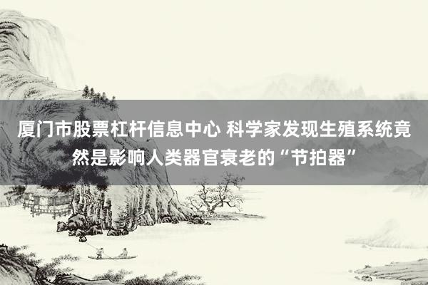 厦门市股票杠杆信息中心 科学家发现生殖系统竟然是影响人类器官衰老的“节拍器”