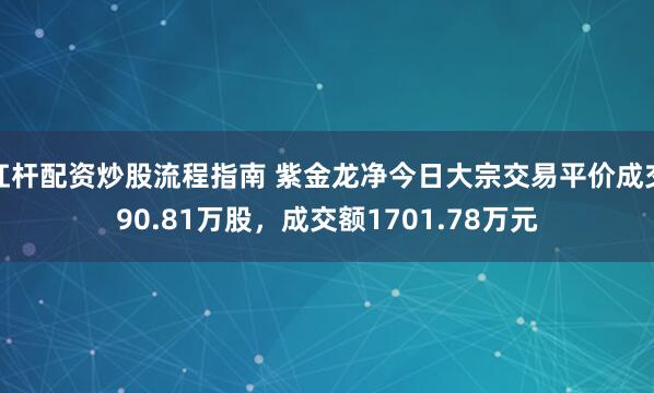 杠杆配资炒股流程指南 紫金龙净今日大宗交易平价成交90.81万股，成交额1701.78万元