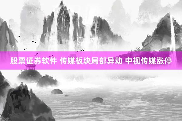 股票证券软件 传媒板块局部异动 中视传媒涨停