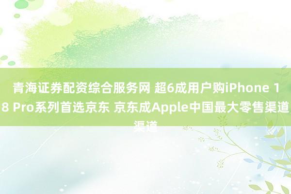 青海证券配资综合服务网 超6成用户购iPhone 18 Pro系列首选京东 京东成Apple中国最大零售渠道