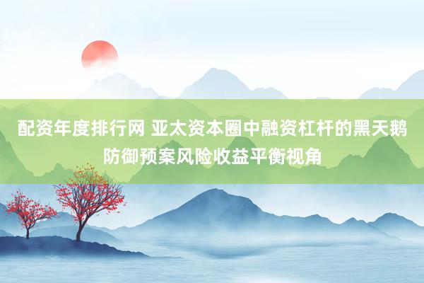 配资年度排行网 亚太资本圈中融资杠杆的黑天鹅防御预案风险收益平衡视角