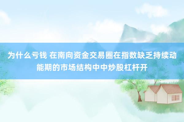 为什么亏钱 在南向资金交易圈在指数缺乏持续动能期的市场结构中中炒股杠杆开